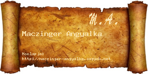 Maczinger Angyalka névjegykártya